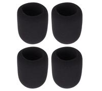 HAMPPLIES 4pcs Bonnette Anti-vent en Mousse Noire pour Microphone Casque et Main, Protection Écume, pour Enregistrements et Podcasts