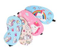 HAMPPLIES 4pièces Masque De Sommeil Pour Yeux Doux Lot De Masques à Motif Licorne Lumineuse Pratique Pour Voyage Et Détente