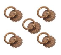 HAMPPLIES 5 Pièces Lot de Poignées Anneau Laiton Massif Vintage Tirettes Décoratives pour Armoires et Portes de Meuble Finition Antique Patinée Accessoires Durables pour Décoration