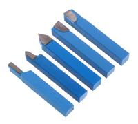 HAMPPLIES 5 Pièces Outils de Tournage Tungstène avec Cutters Brasés Kit Lames de Tour Bleu Coupe et Usinage Métaux pour Mini Tours et Perçage