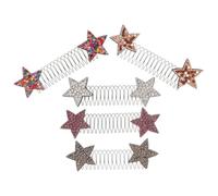 HAMPPLIES 5 pièces Peignes à Cheveux Décoratifs Étoile avec Strass Accessoires Coiffure Légers pour Femmes Lot de Multicolores pour Fixation et Finition des Chignons