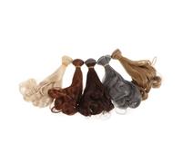 HAMPPLIES 5 pièces Perruques Bouclées pour Poupée Bjd Extensions de Cheveux Fibre Coton Perruques DIY Faciles à Appliquer pour Artisanat et Transformation de Poupées Style Permanente Fleur