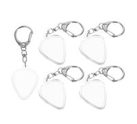 HAMPPLIES 5 Pièces Porte-médiators Transparent avec Porte-clés Boîte de Rangement Compacte et Ergonomique pour Guitare Acoustique Accessoire Portable pour Musiciens