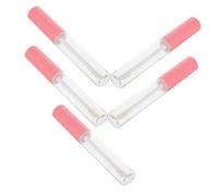 HAMPPLIES 5 pièces Tubes à Gloss à Lèvres Vides avec Couvercles Roses pour DIY Soin à Lèvres Compact Portable pour Cosmétiques Personnalisés et Retouches Faciles