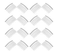 HAMPPLIES 50 Pièces Peignes Plastique Transparent Dents pour Chignon Mariage Peigne Torsadé pour Coiffure Mariée Accessoires Voile Barrettes Décoratives Outils DIY Updo