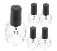 HAMPPLIES 5pièces Flacon Vide Ongle Carré Avec Pinceau Intégré Lot De Flacons Transparents Pour Diy Nail Polish Sans Fuite Verre Résistant