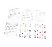 HAMPPLIES 6 feuilles Autocollants pour Visage de Stickers Acryliques Auto Adhésifs pour Yeux Front et Corps Décorations Festives pour Noël et Halloween Gemmes Éclatantes et Acrylique