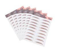 HAMPPLIES 6 feuilles Autocollants Sourcils Réalistes Effet Volumisant Tatouage Temporaire Imperméable Kit Pochoir Sourcils Marron pour Maquillage Naturel Femmes