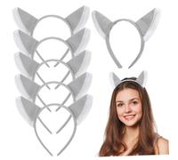 HAMPPLIES 6 pièces Bandeaux Animaux Doux avec Oreilles de Loup Légères et Résistantes pour Fête Anniversaire Cosplay Garçon Fille et Adultes