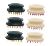HAMPPLIES 6 Pièces Brosse Massageur Chevelu Tpr Doux Shampooing Peigne Exfoliant Anti-pelliculaire Pour Cheveux Épais Fins Bouclés Usage Sec Humide