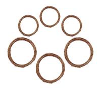 HAMPPLIES 6 Pièces Couronnes Rotin Naturel Anneaux Vigne pour Décoration Noël DIY Cercles Rattan pour Suspension Fête Hiver