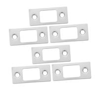 HAMPPLIES 6 pièces Lot de Plaques de Gâche Acier Renforcé pour Porte Installation Facile Compatible Portes Coulissantes Moustiquaires et Tempête Sécurité Renforcée
