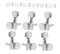 HAMPPLIES 6 pièces Mécaniques de Guitare Alliage avec de Verrouillage Chevilles Daccordage Robustes et Durables pour Guitare Électrique Finition Argentée Gauches