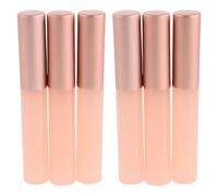 HAMPPLIES 6 Pièces Pinceau à Lèvres Embout Souple avec Capuchon Silicone Mini Format Portable pour Application Précise et Hygiénique de Maquillage