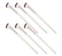 HAMPPLIES 6 Pièces Pinceau Biseauté pour Contour du Nez en Plastique Beige, Forme Demi-éventail, Poils en Nylon Denses pour Maquillage Quotidien et Mise en Lumière Précise du Visage