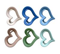 HAMPPLIES 6 pièces Pinces à Cheveux Medium Acrylique Cœur Mat Multicolores pour Femmes Accessoires Coiffure Minimalistes pour Cheveux Épais et Fins