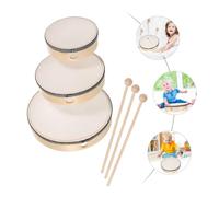 HAMPPLIES 6 Pièces Set de Tambours Bois pour Garçon Fille avec Baguettes Instruments de Percussion pour Développement Coordination et du Rythme
