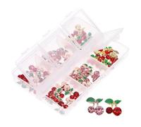 HAMPPLIES 60 pièces Ongles Cerise Perles Nail Art Décorations DIY pour Bijoux Ongles Fête des Mères