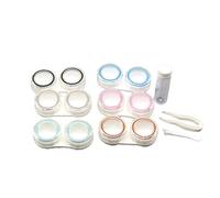 HAMPPLIES 6pièces Étui à Lentilles De Transparent avec Boîte De Rangement Accessoires Inclus Bouteille Pince Et Ventouse pour Maison Et Voyage