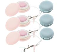 HAMPPLIES 6pièces Lingettes Nettoyantes Pour Lunettes Lot De Chiffons Forme De Macaron Pour Nettoyage Sans Traces Des Verres Et Écrans Pratiques Et Durables Roses Bleus
