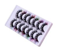 HAMPPLIES 7 paires Faux Cils Colorés Effet Volume Recourbé pour Maquillage Professionnel Extensions Individuelles et Clusters Confort Longue Durée pour Scène et Cosplay