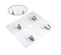 HAMPPLIES 8 pièces Crochet Adhésif Mural Transparent Fixation Forte sans Perçage Support Durable pour Cuisine et Salon Installation Facile sans Trace