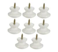 HAMPPLIES 8 Pièces Poignée de Meuble Ronde Massif Simple et Bouton Armoire Pratique pour Portes et Tiroirs Finition Blanche