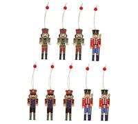 HAMPPLIES 9 Pièces Décoration Noël Pendentifs Soldat Noix Suspendus pour Sapin Ornements Festifs pour Intérieur Créatif