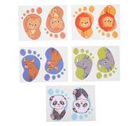 HAMPPLIES Autocollants De Sol Empreintes De Pas Animaux Jungle Imperméables Auto-adhésifs Pour Écoles Maternelles 6 Pièces 5.3x3.7 Pouces Décoration Ludique