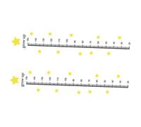 HAMPPLIES Autocollants Muraux de Mesure Taille Garçon et Filles Étoiles 30x45 Cm, Décoration Chambre Bébé, Règle Murale Croissance, Matériau Solide, pour Chambre, Crèche, Lot de 2 Pièces