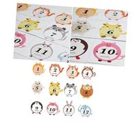 HAMPPLIES Autocollants Pvc pour Bébé 12pcs Mois Animaux Mignons Décoratifs Pratiques pour Vêtements et Photos Fête D'anniversaire Bébé
