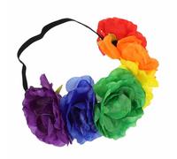 HAMPPLIES Bandeau Fleur Arc-en-ciel Lgbt Pride, Serrage-tête Élastique pour Femmes, Accessoire Cheveux Festival, Coiffe Colorée pour Fête, Cosplay et Célébration du Mois des Fiertés, 1