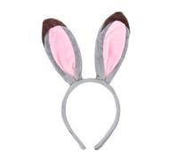 HAMPPLIES Bandeau Oreilles de Lapin Peluche Doux Accessoire Costume Lapine pour Fête Carnaval Noël Pâques Tête Décoratif Animal Mignon