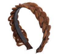 HAMPPLIES Bandeau Tressé Naturel pour Femme Perruque Tresse Douce et Confortable Accessoires Cheveux Mode avec Dents Antidérapantes Adapté Cheveux Bouclés et Raides