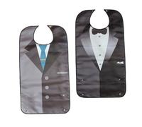 HAMPPLIES Bavoirs Repas Adultes Imperméables Réutilisables avec Motifs Imprimés Protection des Vêtements pour Seniors Lot