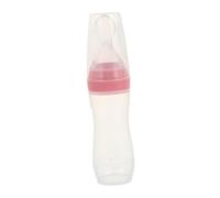 HAMPPLIES Biberon Cuillère Silicone Rose Ergonomique pour Garçon Fille Distribution Alimentaire Semi-solide Transition Liquide à Solide Mesure Précise et