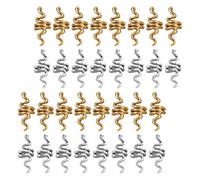 HAMPPLIES Bijoux Cheveux Femme Spirale en Métal 40 Pcs Accessoires Coiffure Serpent Style Punk Manchettes Décoratives pour Queue de Cheval Chignon Tresses et Dreadlocks Couleurs Ancien