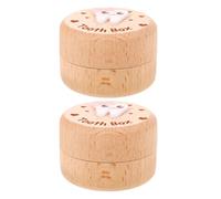 HAMPPLIES Boîte à Dents de Lait en Bois 2pcs pour Bébé, Solution de Rangement Portable et Sécurisée, Design Moderne et Simple, pour Conserver les Souvenirs D'enfance