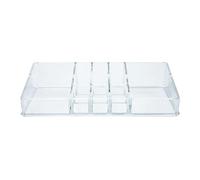 HAMPPLIES Boîte de Rangement Acrylique Transparente pour Bureau Multi-Compartiments Empilables Organisateur de Cosmétiques et Médicaments Design Simple pour Salle de Bain et Coiffeuse