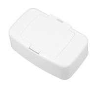 HAMPPLIES Boîte Distributrice Lingettes Humides Plastique Blanc Portable et pour Salon Chambre Cuisine et Voyage Rangement Pratique avec Ouverture à Bouton Poussoir