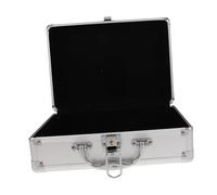HAMPPLIES Boîte Métal Portable Verrouillable avec Clé Mallette Aluminium Rigide Étui de Rangement Multifonction Antichoc pour Outils Appareils et Documents Sécurisés