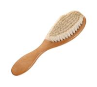 HAMPPLIES Brosse à Cheveux en Bois et Laine pour Bébé et Garçon et Filles, Taille Adaptée, Massage Cuir Chevelu Doux, Usage Quotidien, Soin Apaisant Cuir Chevelu, sans Danger