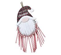 HAMPPLIES Calendrier Mural de Fête en Matière Naturelle Père Noël avec Canne et Barbe Décoration Festive Suspendue pour Maison Calendrier de Compte à Rebours Original pour Porte et Mur