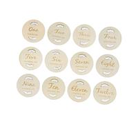 HAMPPLIES cartes mensuelles pour bébé mémoire nourrisson souvenir signe d'annonce de nouveau-né depuis jour etiquette autocollante cartes pour bébés cartes d'étape cartes nouveau-né En bois