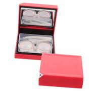 HAMPPLIES Case Compact Travel Container Leak Dual Chambers Small Plastic Lens Holder Portable for The Go Storage