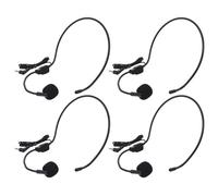 HAMPPLIES Casque Filaire Antibruit avec Microphone Omnidirectionnel, 4 Pièces, Micro-Casque Supra-auriculaire Réglable en Abs Noir, pour Prise de Parole en Public, Enseignement