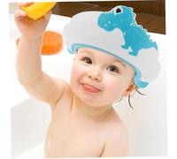 HAMPPLIES Casquette de Lavage Cheveux Garçon Fille Réglable Bonnet Étanche pour Garçon Fille Protection Yeux et Oreilles Design Mignon Dinosaure Bleu Accessoire Bain Durable pour et Tout
