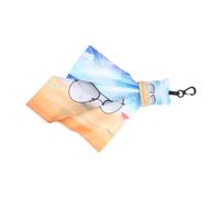 HAMPPLIES Chiffons de Nettoyage Microfibre pour Lunettes avec Porte-clés Lingettes pour Lentilles Essuie-verres Anti-rayures Accessoires Pratiques pour Nettoyer et Soleil Pochette avec