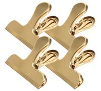 HAMPPLIES Clip pour alimentaire doré lot de 4 en acier inoxydable - pince de scellage pratique 7,8cm pour sacs plastiques et sachets de snacks en cuisine