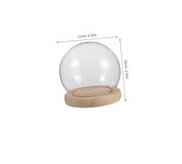 HAMPPLIES Cloche Verre Ronde Transparente avec Socle Vitrine Protectrice Poussière pour Fleurs et Figurines Argile Décoration de Bureau Compacte